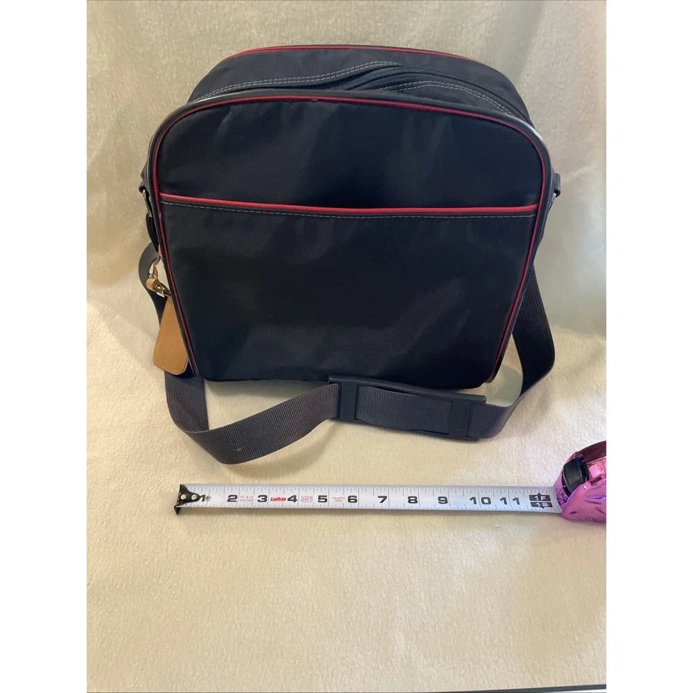 Samsonite Oyster Black + Red Trim Medium Shoulder Strap Bag Luggage Vintage 1987